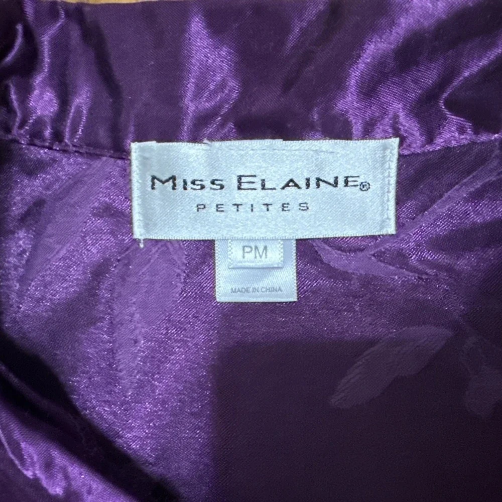 Miss Elaine Purple Silky/Satiny Pajama Set - Size Medium Petite NEW TAGs - Picture 4 of 8